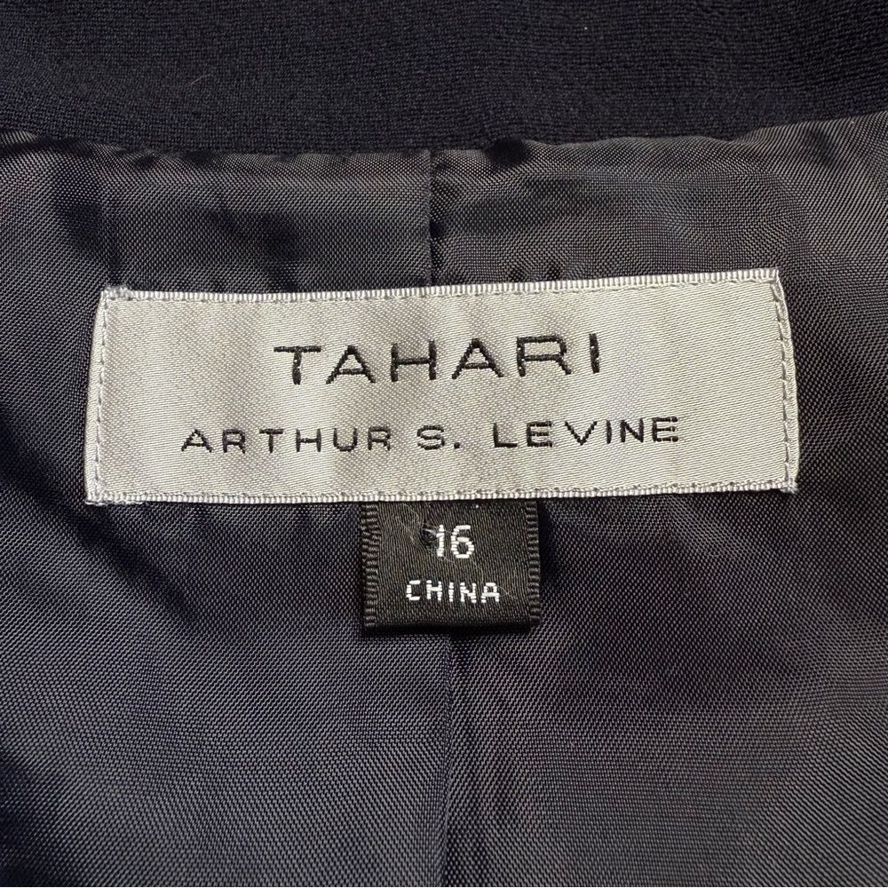 Tahari Blue Double Breasted Belted Lined Jacket Sz 16 - Picture 11 of 13